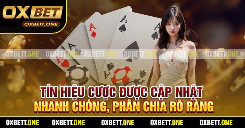 Tín hiệu cược được cập nhật nhanh chóng, phân chia rõ ràng